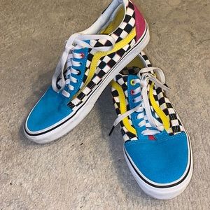 Multicolored Checkered Vans